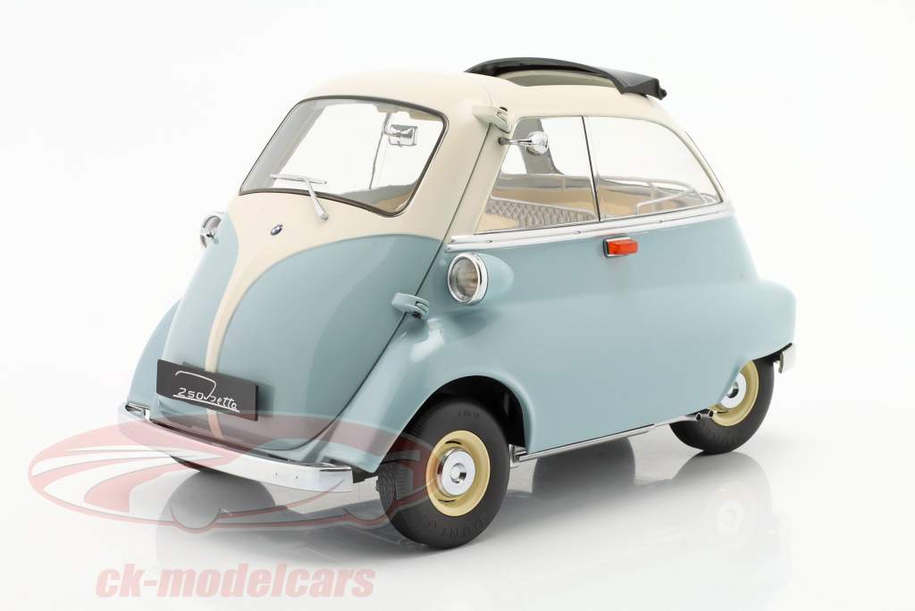 BMW Isetta 250 bouwjaar 1959 Lichtblauw / Wit 1:12 KK-Scale