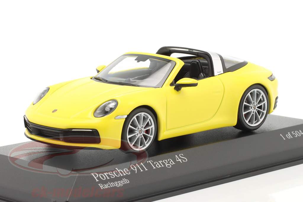 Porsche 911 (992) Targa 4S Byggeår 2020 væddeløb gul 1:43 Minichamps