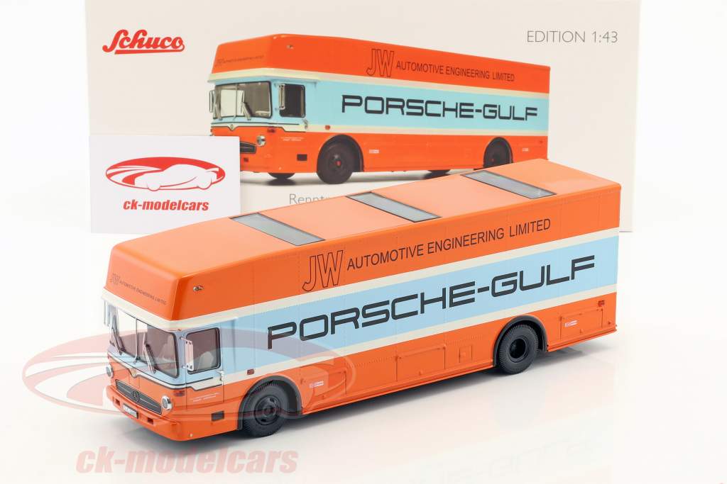 【Schuco】限定 Renntransporter Porsche-Gulf Schuco 1:43 Mercedes-Benz O 317 Porsche Gulf Race Truck year