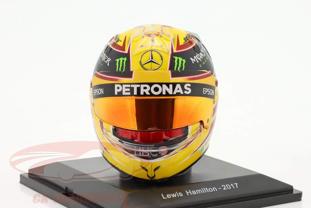 L. Hamilton #44 Mercedes Petronas formel 1 Verdensmester 2017 hjelm 1:5 Spark Editions