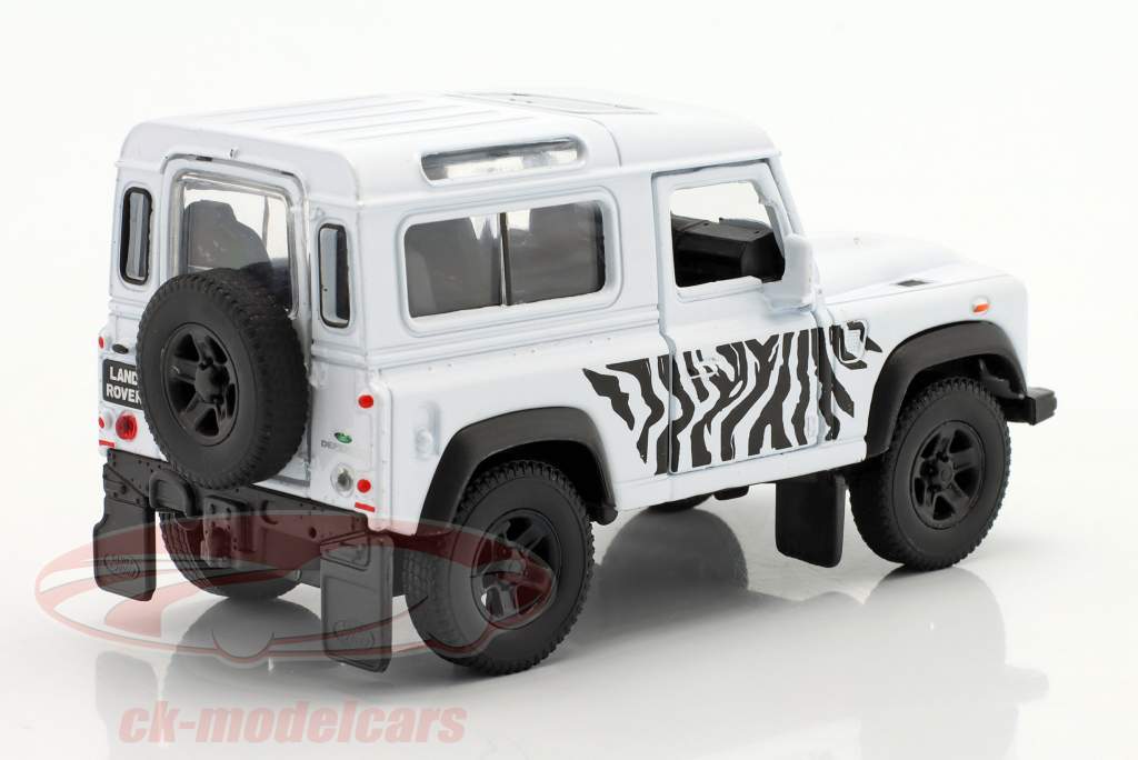 Set: Книга Landy forever & Land Rover Defender Белый / черный 1:38 Welly