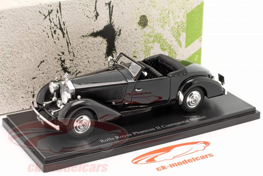 Rolls Royce Phantom II Continental Binder Byggeår 1930 sort 1:43 AutoCult