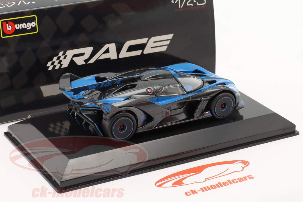 Bugatti Bolide 建設年 2020 青い / 炭素 1:43 Bburago