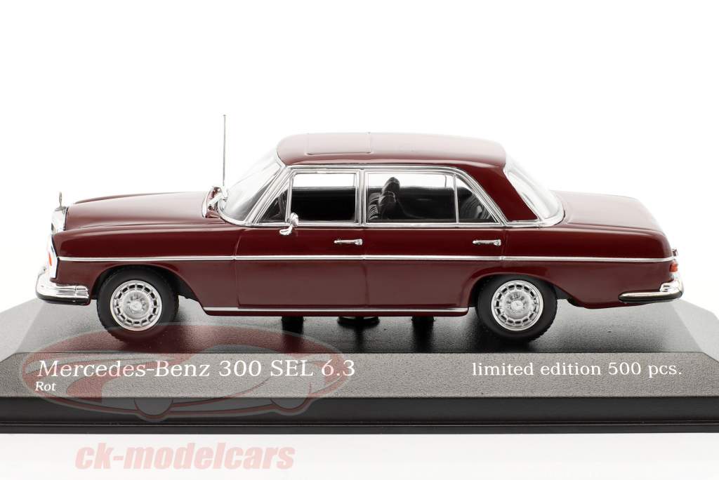 Mercedes-Benz 300 SEL 6.3 (W109) year 1968 dark red 1:43 Minichamps