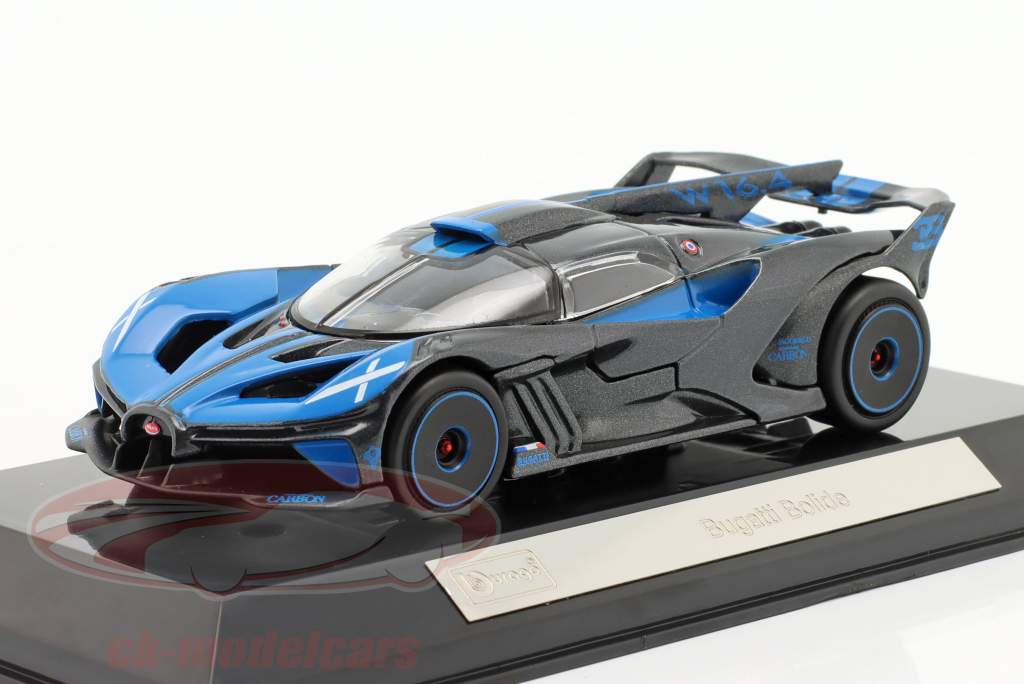 Bugatti Bolide 建設年 2020 青い / 炭素 1:43 Bburago