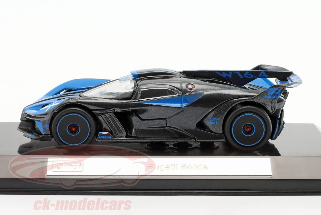 Bugatti Bolide Bouwjaar 2020 blauw / koolstof 1:43 Bburago