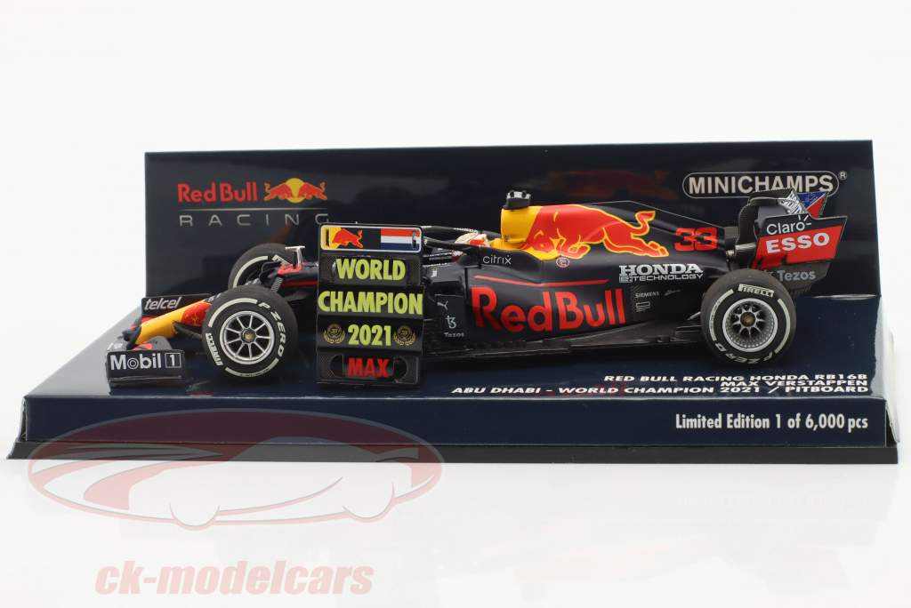 M. Verstappen Red Bull RB16B #33 Winner Abu Dhabi formula 1 World Champion 2021 1:43 Minichamps