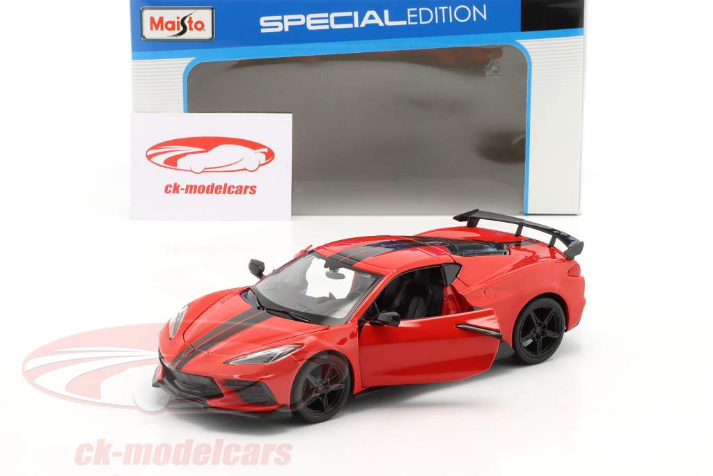 Chevrolet Corvette Stingray Coupe year 2020 red / black 1:24 Maisto