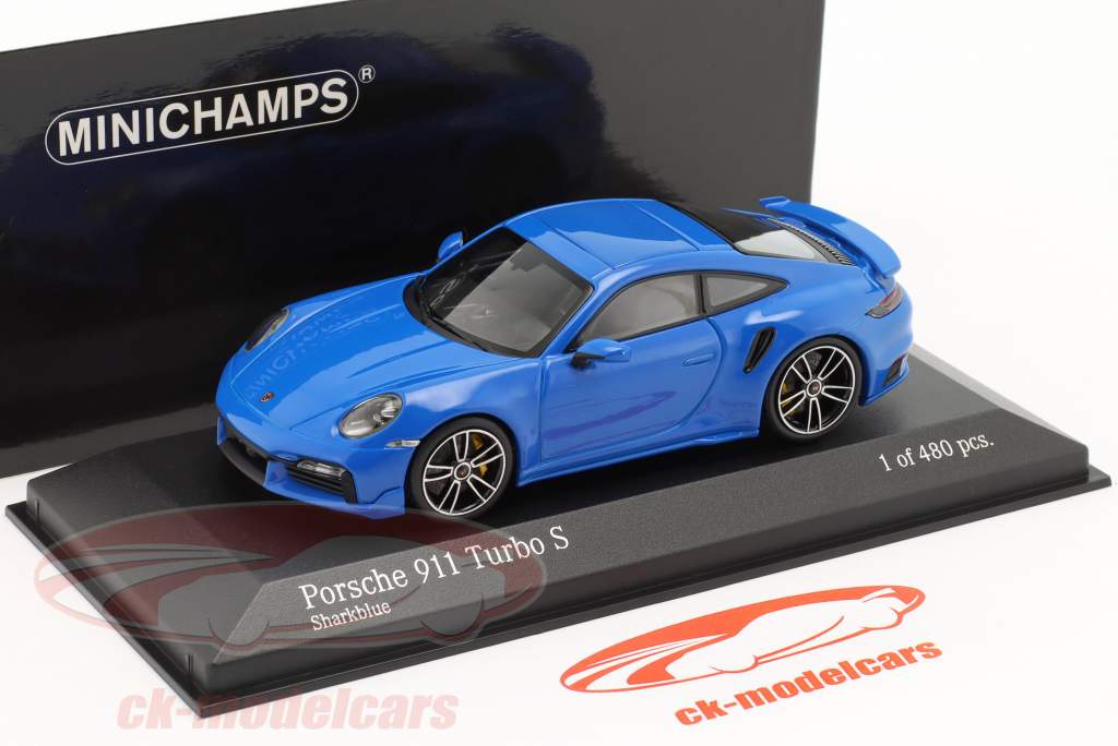 Porsche 911 (992) Turbo S Sport Design 2021 sharkblue 1:43 Minichamps