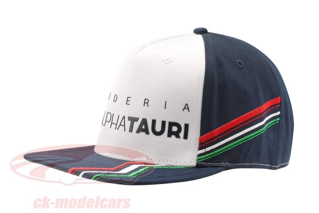 Scuderia Alpha Tauri italiano GP Flat Cap azul / Branco