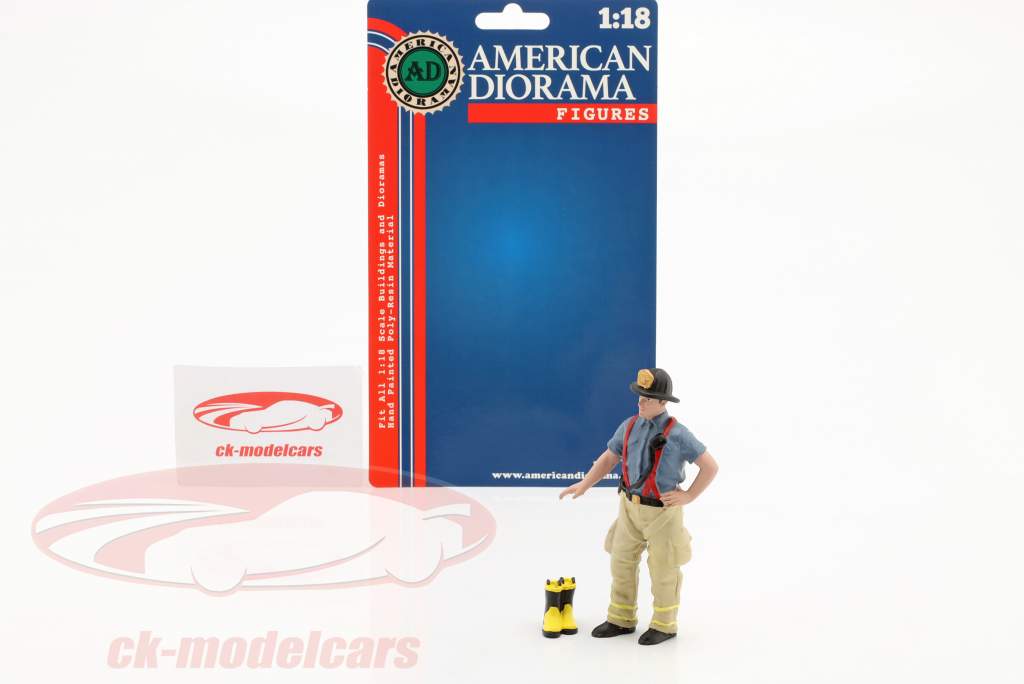 Firefighters Getting ready chiffre 1:18 American Diorama
