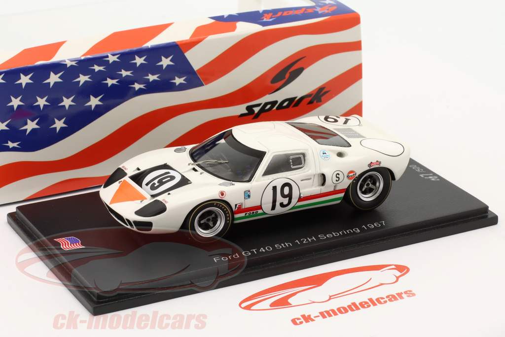 Ford GT40 Mk II #19 5th 12h Sebring 1967 Vaccarella, Maglioli 1:43 Spark