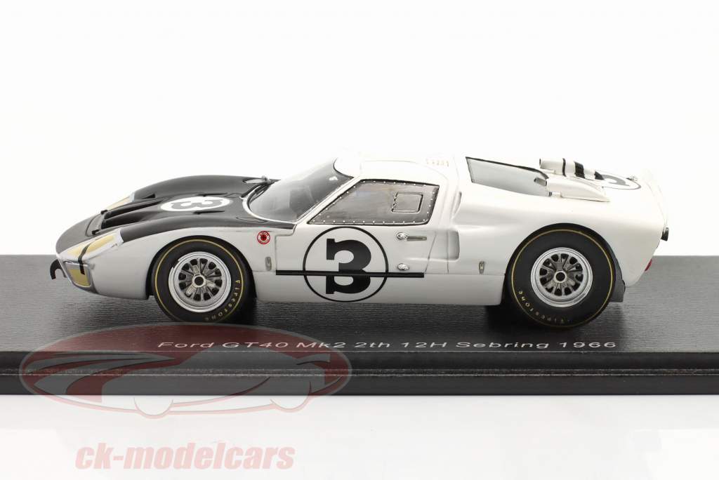 Ford GT40 Mk II #3 2do 12h Sebring 1966 Hansgen, Donohue 1:43 Spark