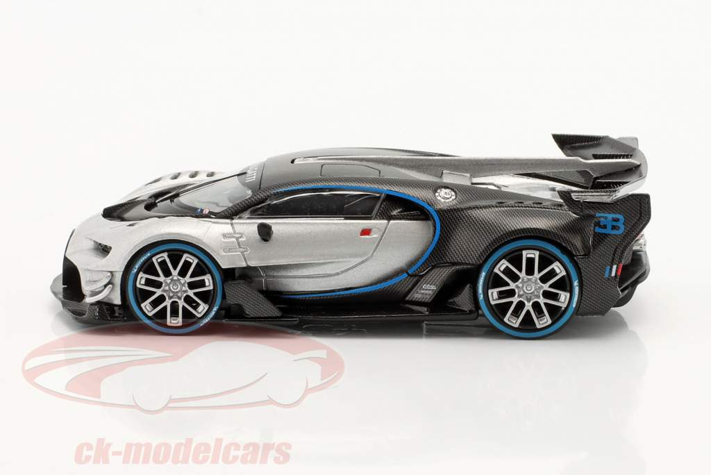 Bugatti Vision Gran Turismo argent / noir 1:64 TrueScale