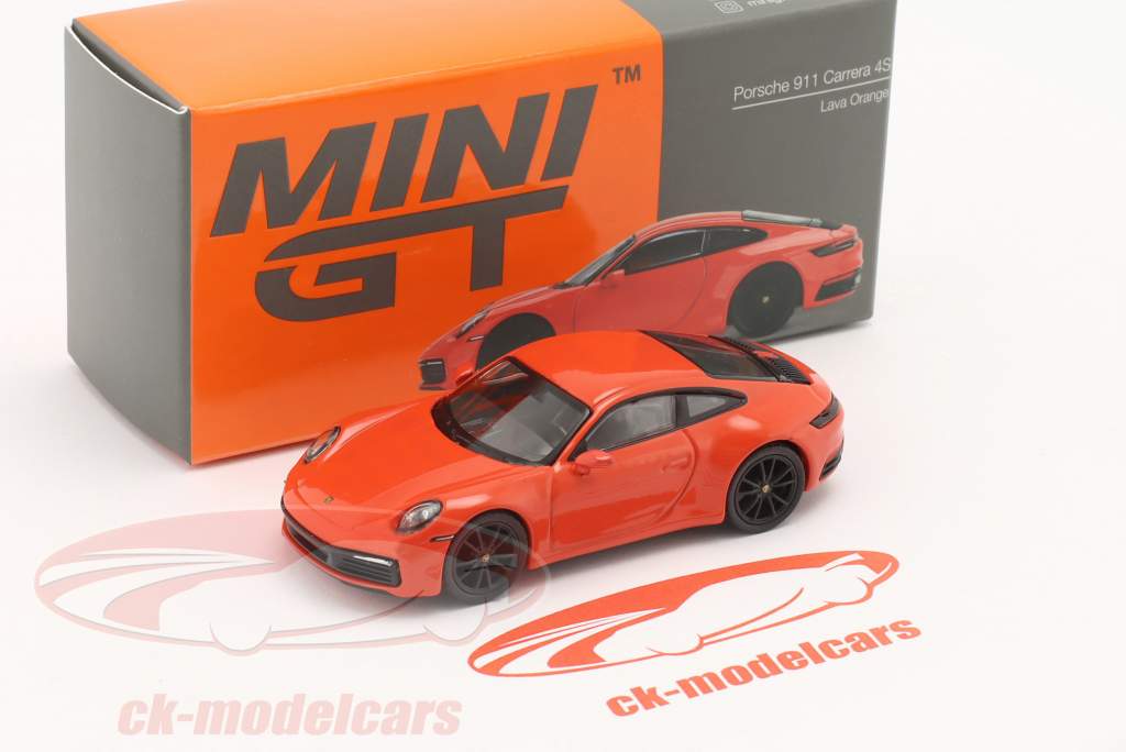 Porsche911 (992) Carrera 4S lava orange 1:64 TrueScale