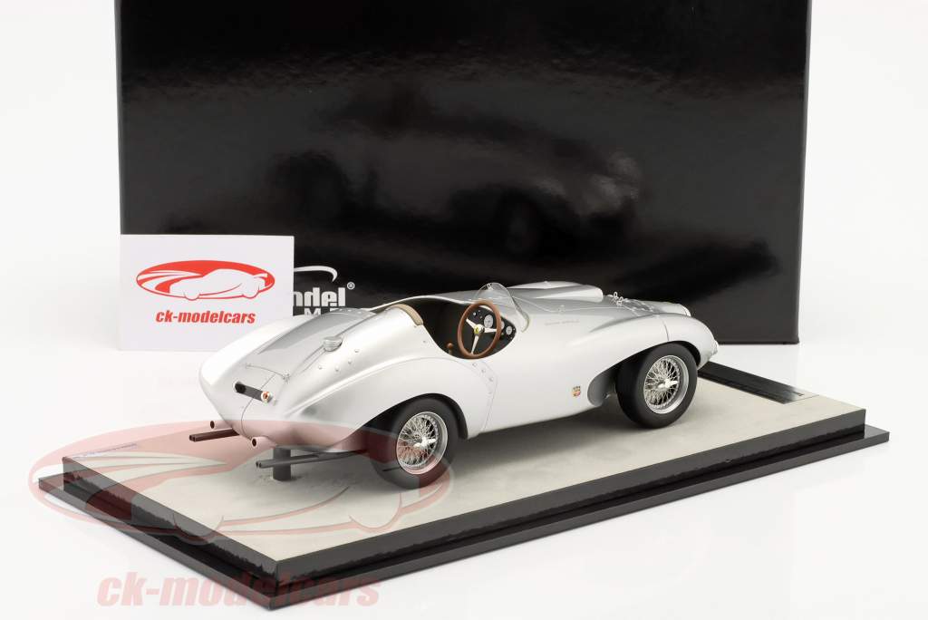 Ferrari 166MM Abarth Press version 1953 silver metallic 1:18 Tecnomodel