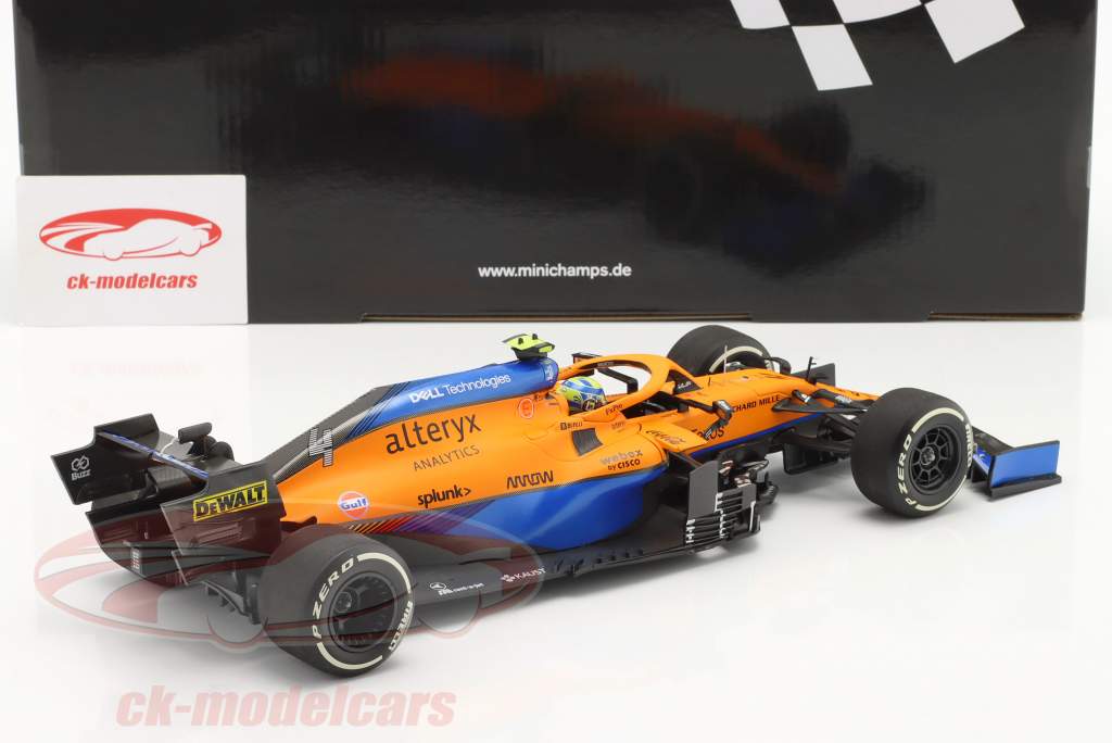 Lando Norris McLaren MCL35M #4 第二名 意大利语 GP 公式 1 2021 1:18 Minichamps
