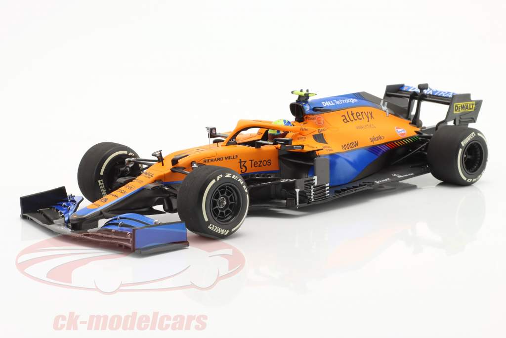 Lando Norris McLaren MCL35M #4 第二名 意大利语 GP 公式 1 2021 1:18 Minichamps