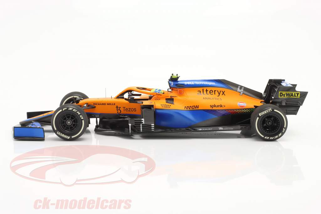 Lando Norris McLaren MCL35M #4 第二名 意大利语 GP 公式 1 2021 1:18 Minichamps