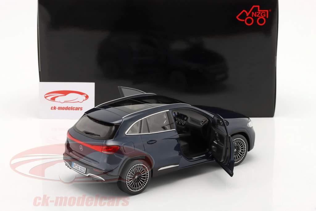 Mercedes-Benz EQA Année de construction 2021 Un jean bleu métallique 1:18 NZG