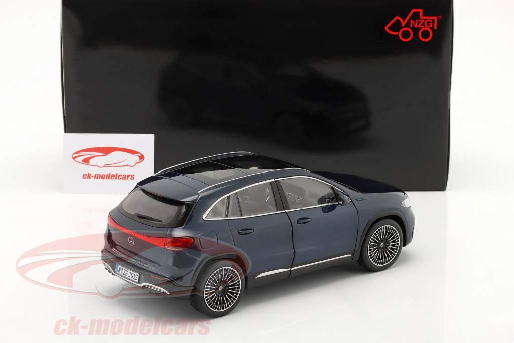 Mercedes-Benz EQA Année de construction 2021 Un jean bleu métallique 1:18 NZG