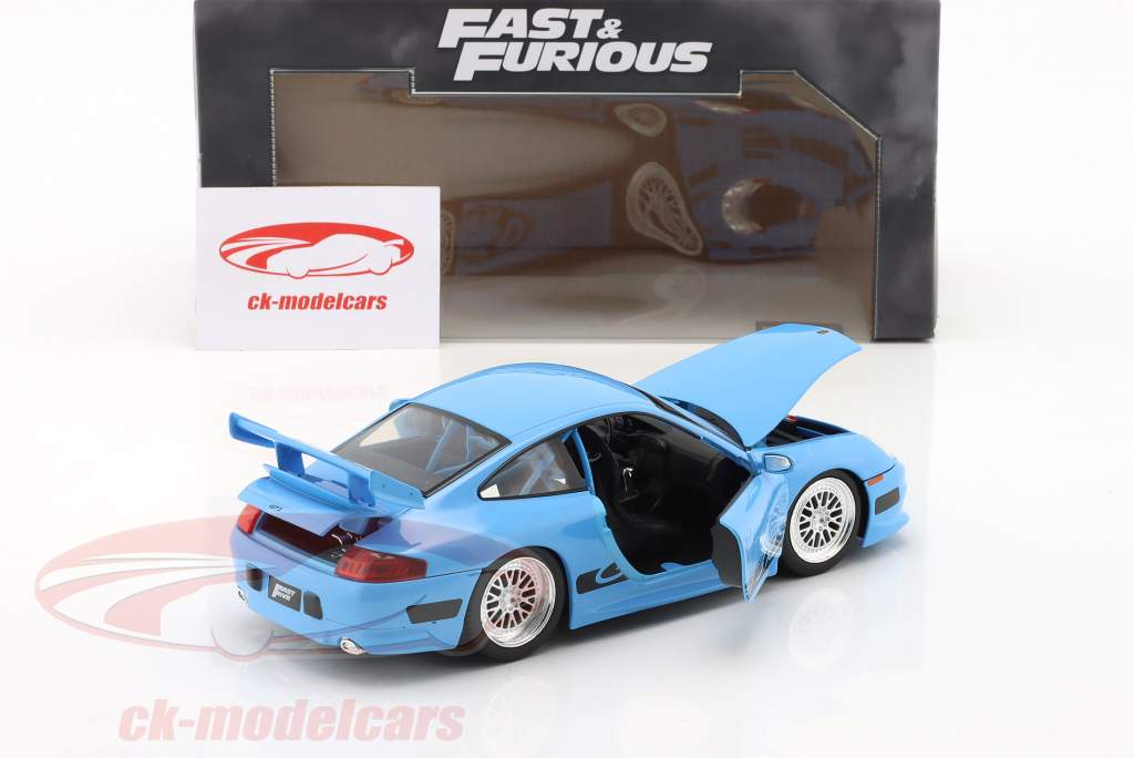 Brian's Porsche 911 (996) GT3 RS Fast and Furious 5 (2011) 蓝色的 1:24 Jada Toys