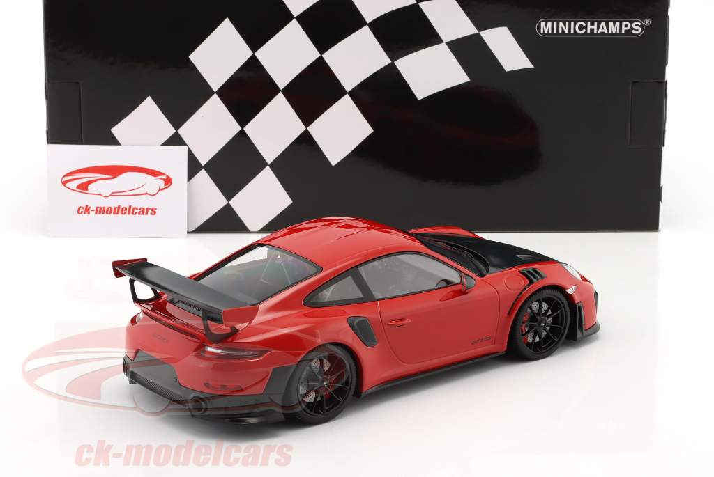Porsche 911 (991 II) GT2 RS 2018 karminrot / schwarze Felgen 1:18 Minichamps
