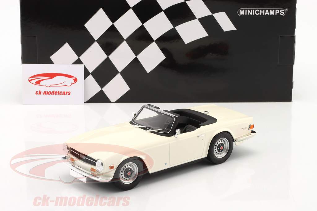 Triumph TR6 Roadster LHD Bouwjaar 1969 Wit 1:18 Minichamps