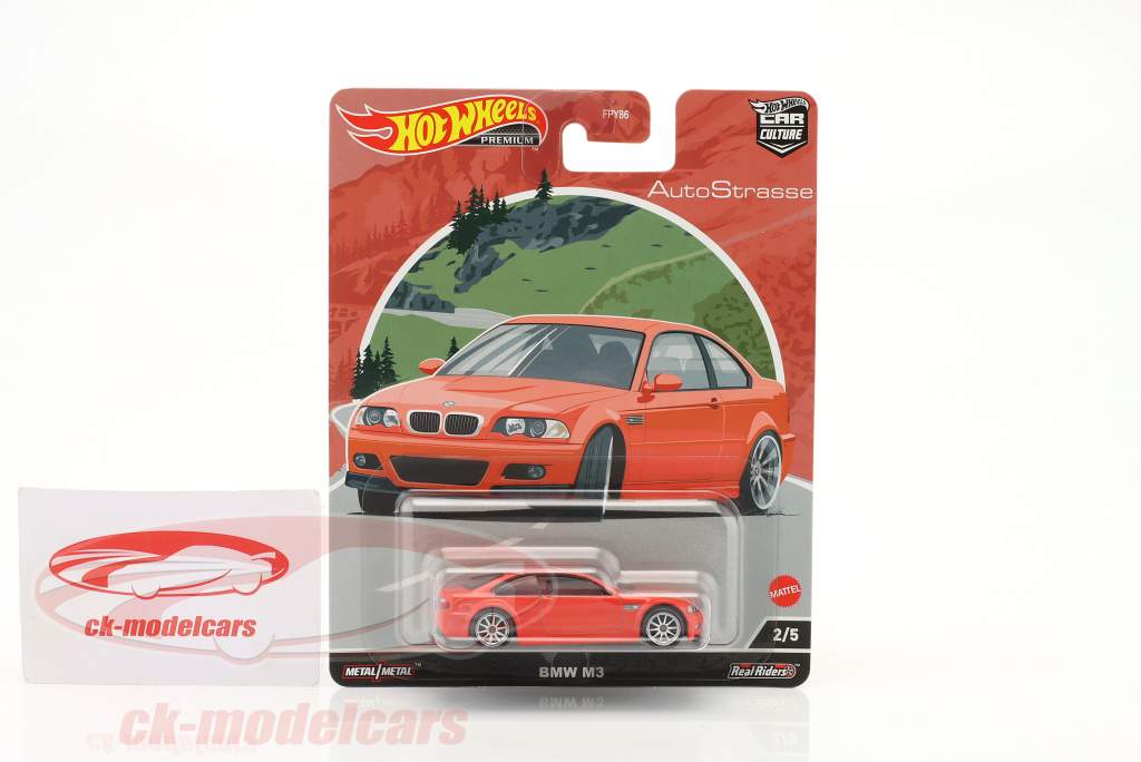 BMW M3 (E46) Coupe Année de construction 2000-2006 rouge 1:64 HotWheels