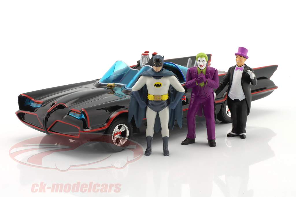 Batmobil Serie: "Batman" with characters batman, Joker, Robin, penguin 1:24 Jada Toys