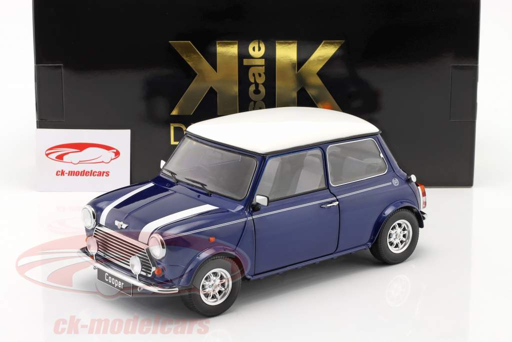 Mini Cooper azul metálico / Blanco RHD 1:12 KK-Scale