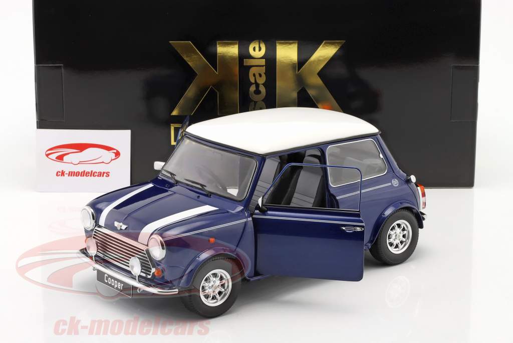 Mini Cooper azul metálico / Blanco RHD 1:12 KK-Scale