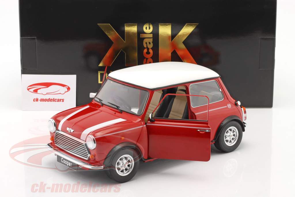 Mini Cooper rosso / Bianco RHD 1:12 KK-Scale