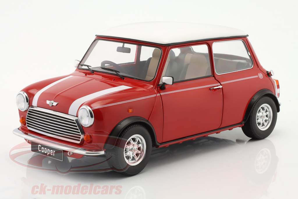 Mini Cooper rosso / Bianco RHD 1:12 KK-Scale