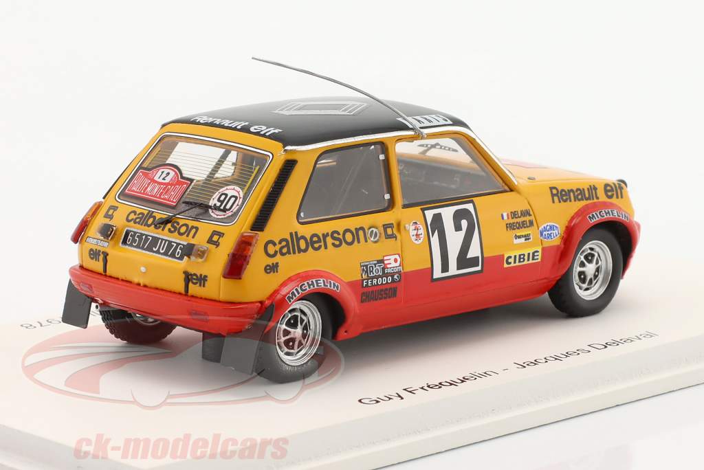 Renault 5 Alpine #12 3ro reunión Monte Carlo 1978 Frequelin, Delaval 1:43 Spark