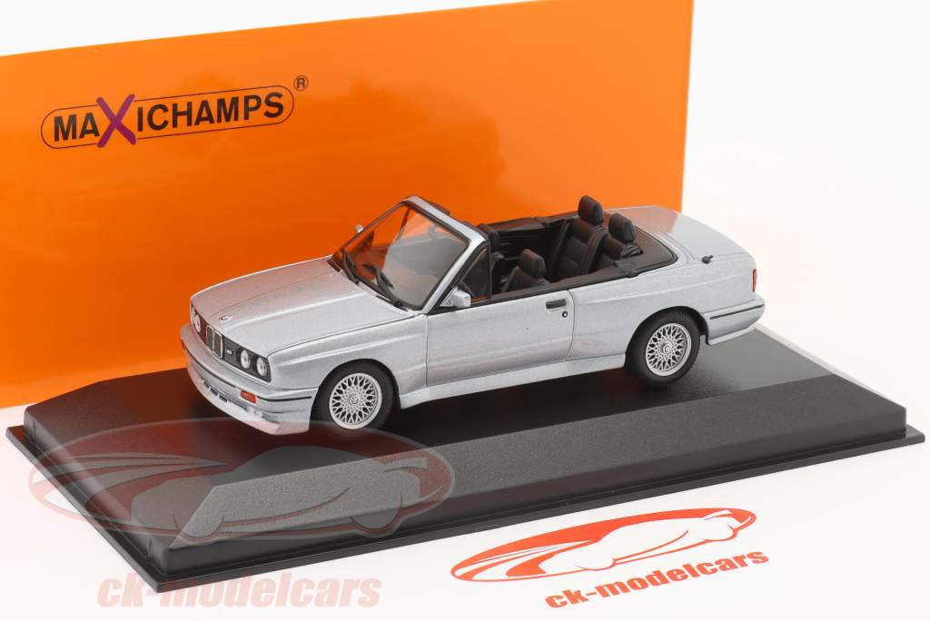 BMW M3 convertible (E30) Año de construcción 1988 plata metálico 1:43 Minichamps