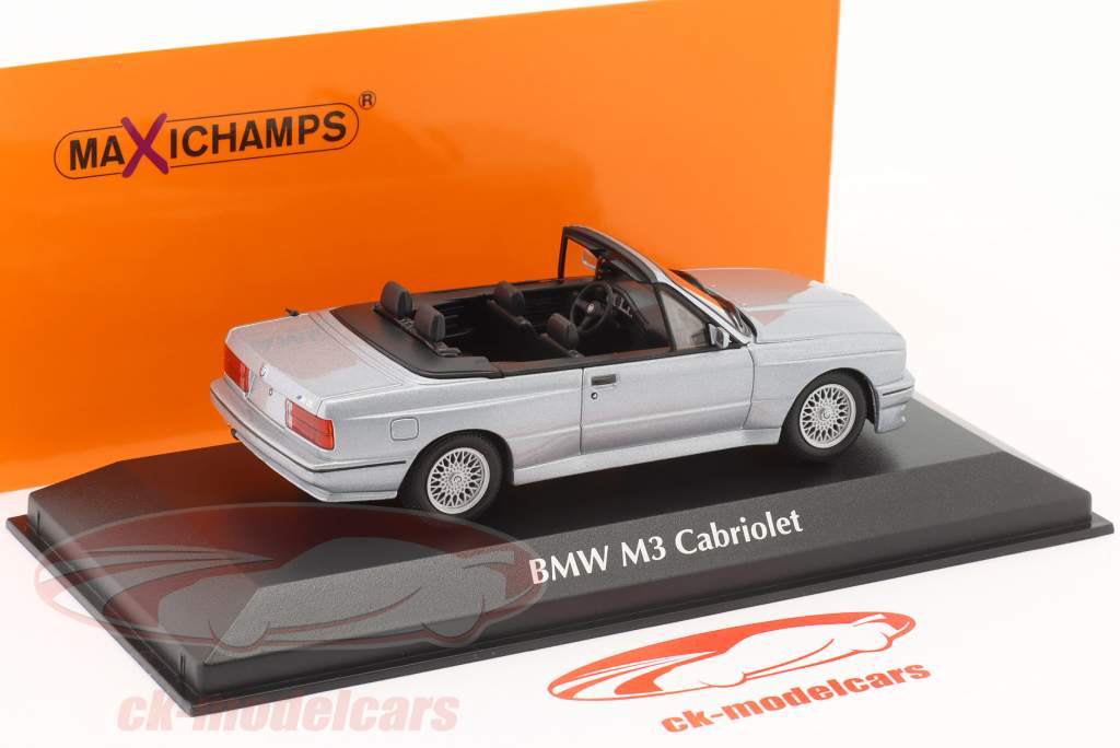 BMW M3 cabriolet (E30) Byggeår 1988 sølv metallisk 1:43 Minichamps
