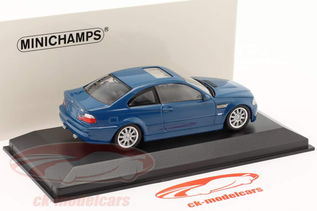 BMW M3 Coupé (E46) Año de construcción 2001 laguna seca azul 1:43 Minichamps