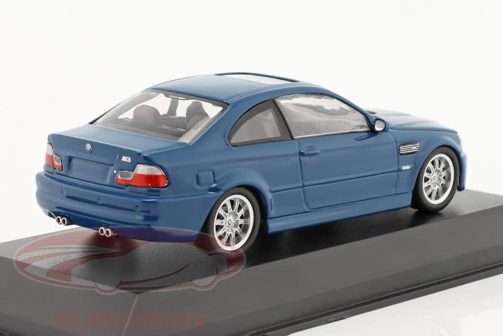BMW M3 Coupé (E46) Año de construcción 2001 laguna seca azul 1:43 Minichamps