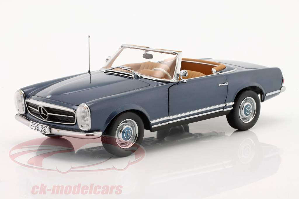 Mercedes-Benz 230 SL (W113) Pagode Byggeår 1963 blå metallisk 1:18 Norev