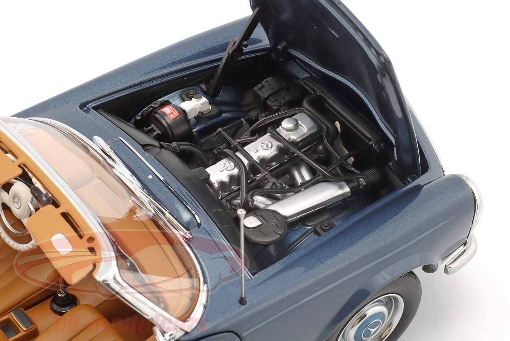 Mercedes-Benz 230 SL (W113) Pagode Byggeår 1963 blå metallisk 1:18 Norev