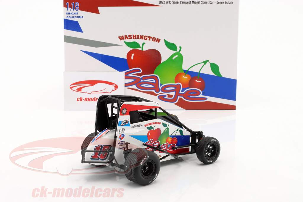 Sage / Carquest Midget Sprint Car 2022 #15 Donny Schatz 1:18 GMP