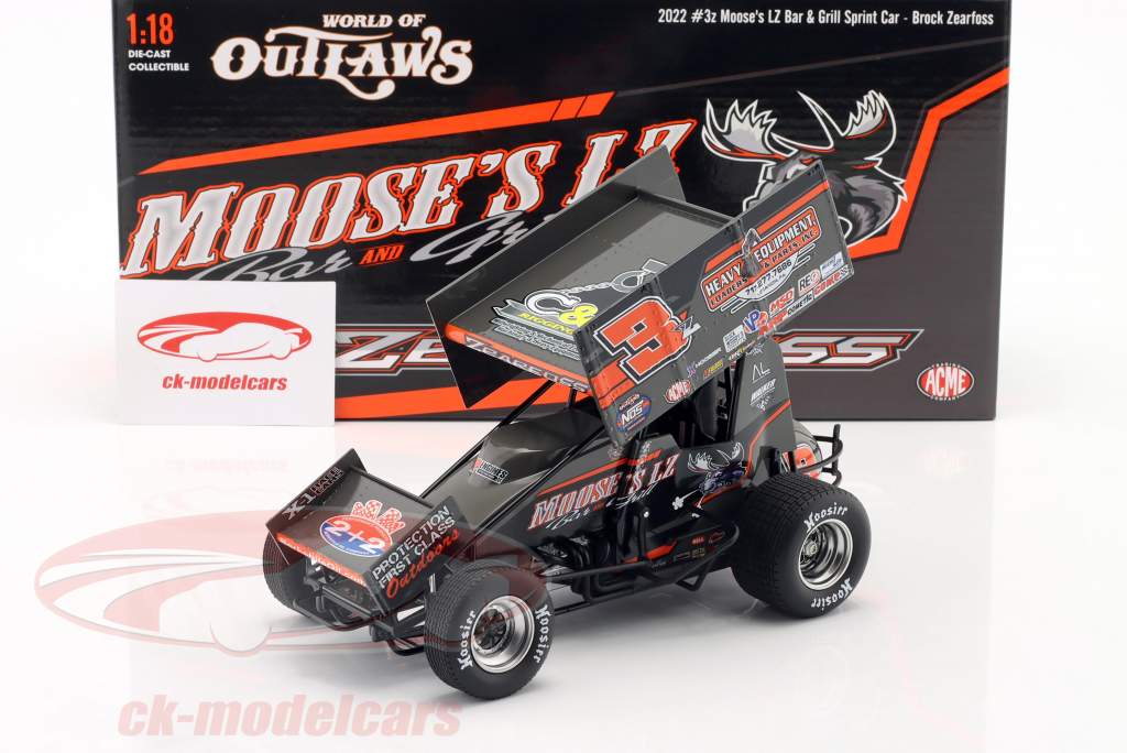 Moose's LZ Bar & Grill Sprint Car 2022 #3z Brock Zearfoss 1:18 GMP