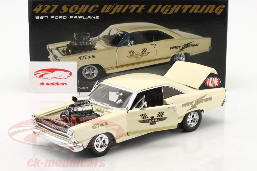 Ford Fairlane Blown 427 SOHC White Lightning year 1967 cream white 1:18 GMP