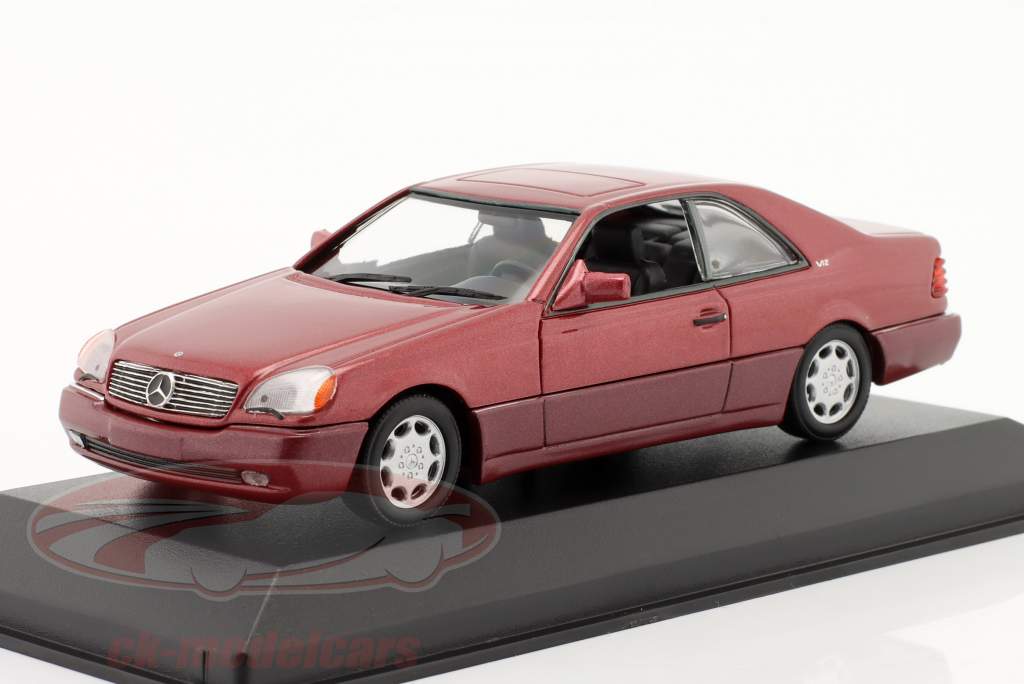 Mercedes-Benz 600 SEC Coupe Год постройки 1992 красный металлический 1:43 Minichamps