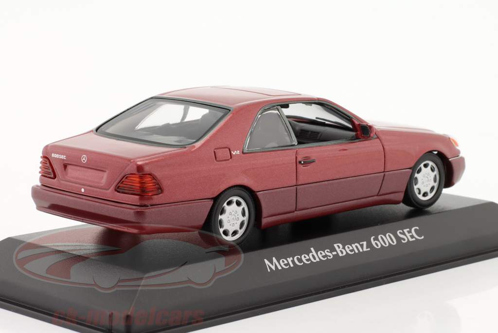 Mercedes-Benz 600 SEC Coupe Год постройки 1992 красный металлический 1:43 Minichamps