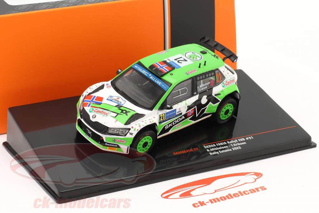 Skoda Fabia Rally2 Evo #21 Rallye Estonia 2022 Mikkelsen, Eriksen 1:43 Ixo