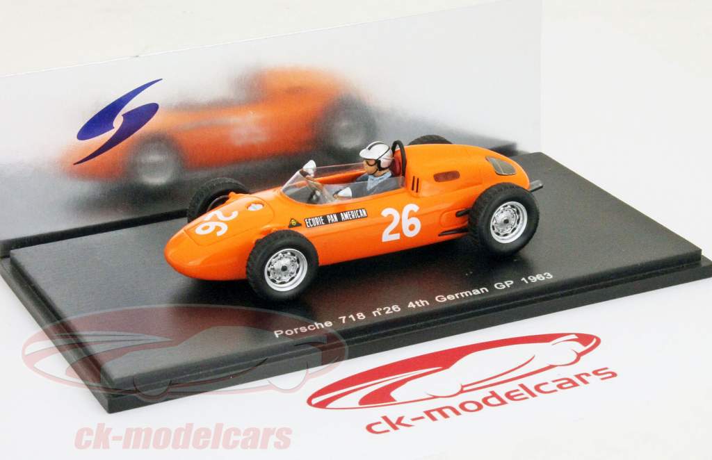 ゲルハルトMitterはポルシェ718＃26フォーミュラ1 1963年ドイツGP第4回1:43スパーク
