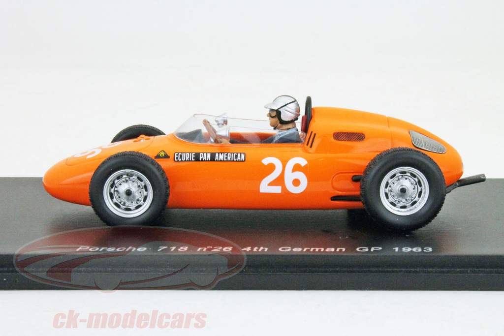 ゲルハルトMitterはポルシェ718＃26フォーミュラ1 1963年ドイツGP第4回1:43スパーク