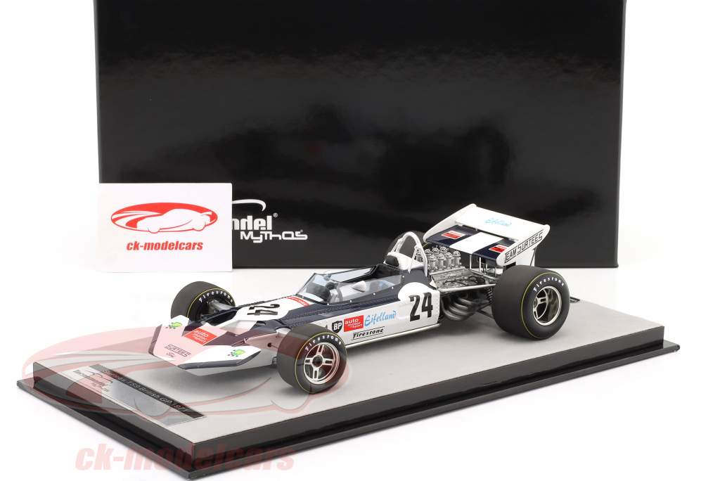 Rolf Stommelen Surtees TS9 #24 5 britisk GP formel 1 1971 1:18 Tecnomodel